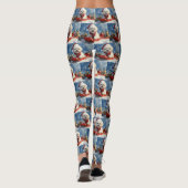 Bichon Frise Hund in Sledge Let it Schnee Weihnach Leggings (Rückseite)