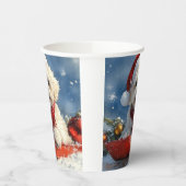 Bichon Frise Hund in Sledge Let it Schnee Weihnach Pappbecher (Links)