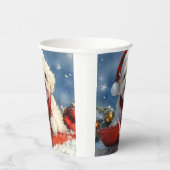 Bichon Frise Hund in Sledge Let it Schnee Weihnach Pappbecher (Rechts)