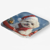 Bichon Frise Hund in Sledge Let it Schnee Weihnach Pappteller (Gewinkelt)