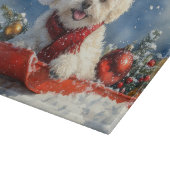 Bichon Frise Hund in Sledge Let it Schnee Weihnach Schneidebrett (Ecke)