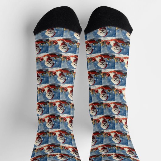 Bichon Frise Hund in Sledge Let it Schnee Weihnach Socken (Oben)