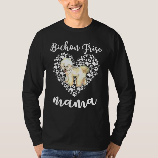 Bichon Frise Hund Mama Muttertag T-Shirt (Vorderseite)