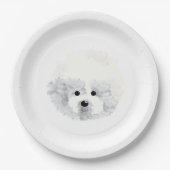 Bichon Frise Hund Pappteller (Vorderseite)