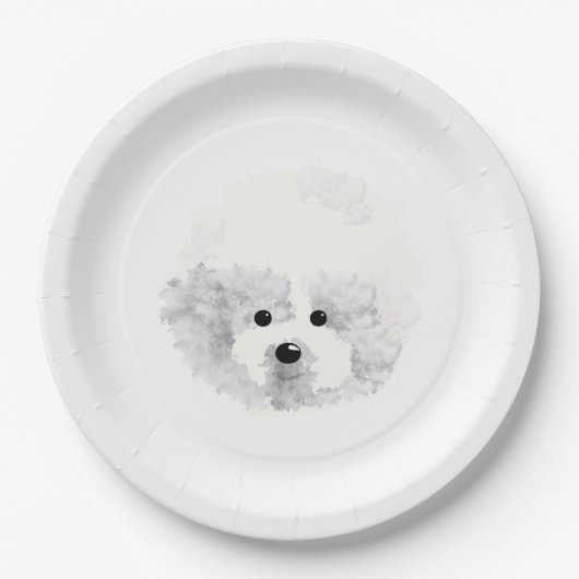Bichon Frise Hund Pappteller (Vorderseite)