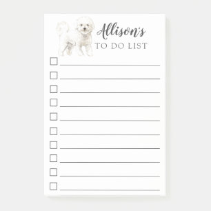 Bichon Frise Hund personalisiert Liste tun Post-it Klebezettel