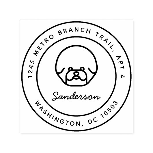 Bichon Frise Hund Rücksendeadresse Briefmarke Selb Permastempel (Design)