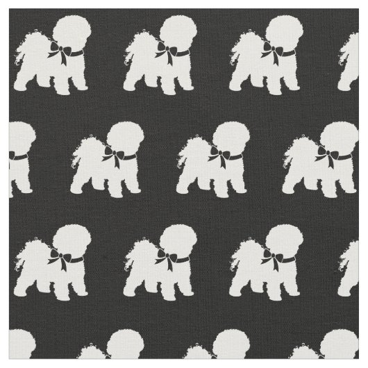 Bichon Frise Hund Silhouette Haustier Stoff (Nahaufnahme)