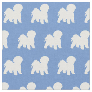 Bichon Frise Hund Silhouette Pet Light Blue Stoff