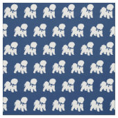 Bichon Frise Hund Silhouette Pet Navy Blue Stoff (Muster)