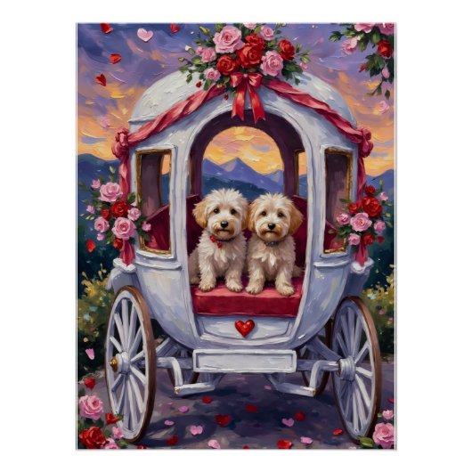 Bichon Frise Hund Valentinstag Poster (Vorderseite)