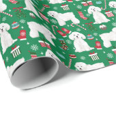 Bichon Frise Hund Weihnachtsfeiertag Geschenkpapier (Rolleneckpunkt)