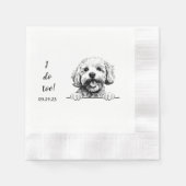 Bichon Frise Hund Zeichnend Personalisiert Ich tue Serviette (Vorderseite)
