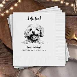 Bichon Frise Hund Zeichnend Personalisiert Ich tue Serviette