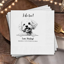 Bichon Frise Hund Zeichnend Personalisiert Ich tue Serviette