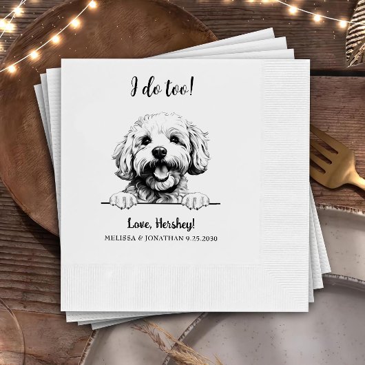 Bichon Frise Hund Zeichnend Personalisiert Ich tue Serviette