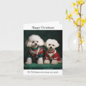 Bichon Frise Hunde in Weihnachtssüßern Karte (Gelbe Blume)