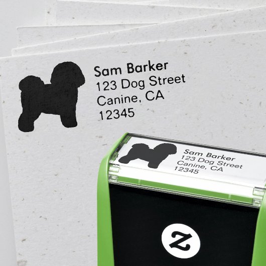 Bichon Frise Hunde Silhouette Rücksendeadresse Permastempel