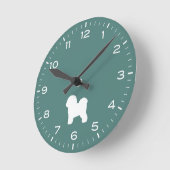 Bichon Frise Hunde Silhouette Runde Uhr (Winkel)