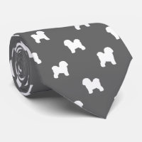 Bichon Frise Hunde Silhouetten Muster Grau
