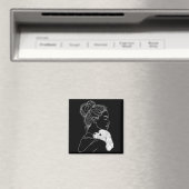 Bichon Frise Hundefrau Hund Kunst Muttertag Magnet (In Situ (Geschirrspüler))