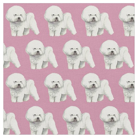 Bichon Frise Hundekunst-Gewebe Stoff (Nahaufnahme)