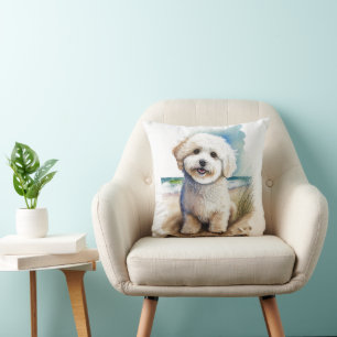 Bichon Frise-Hundekunstmalerei Kissen