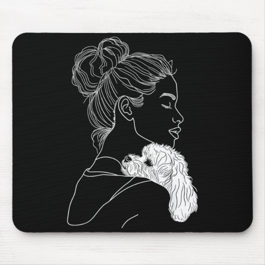 Bichon frise Hundemama Hund Kunst Muttertag  Mousepad (Vorne)