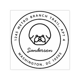Bichon Frise HundeRücksendeadresse-Briefmarke Permastempel
