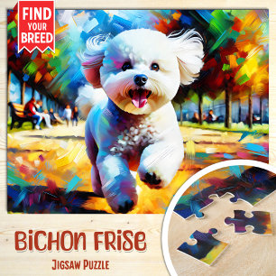 Bichon Frise Hundportrait Acryl-Kunst Druck Hund Puzzle
