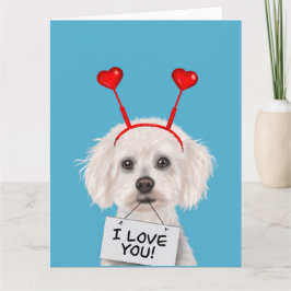 Bichon Frise "I Liebe You" Valentines Karte