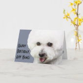 Bichon Frise Illustrated Birthday Card Karte (Gelbe Blume)