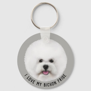 Bichon Frise illustrierte Schlüsselkette Schlüsselanhänger