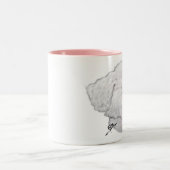 Bichon Frise im tiefen Gedanken Zweifarbige Tasse (Mittel)