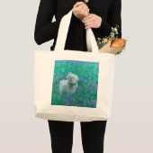 Bichon Frise in Bluebonnets Jumbo Stoffbeutel (Vorderseite (Produkt))