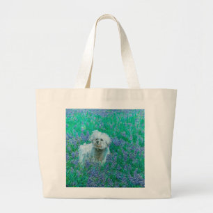 Bichon Frise in Bluebonnets Jumbo Stoffbeutel