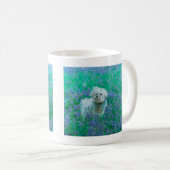 Bichon Frise in Bluebonnets Kaffeetasse (VorderseiteRechts)