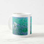 Bichon Frise in Bluebonnets Kaffeetasse (Vorderseite Links)