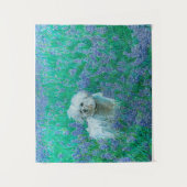 Bichon Frise in Bluebonnets Wandteppich (Vorderseite)