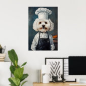 Bichon Frise In Chefs Hat Poster, Pet Poster (Heimbüro)
