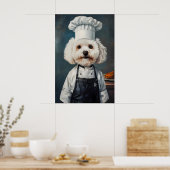 Bichon Frise In Chefs Hat Poster, Pet Poster (Küche)