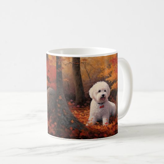 Bichon Frise in Herbstleaves Fall Inspiriert Kaffeetasse (VorderseiteRechts)