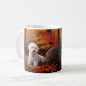 Bichon Frise in Herbstleaves Fall Inspiriert Kaffeetasse (Vorderseite Links)