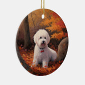 Bichon Frise in Herbstleaves Fall Inspiriert Keramik Ornament (Rechts)