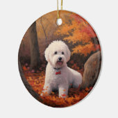 Bichon Frise in Herbstleaves Fall Inspiriert Keramik Ornament (Links)