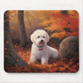 Bichon Frise in Herbstleaves Fall Inspiriert Mousepad (Vorne)