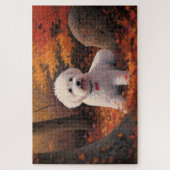 Bichon Frise in Herbstleaves Fall Inspiriert Puzzle (Vertikal)