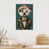 Bichon Frise In Suit Poster, Bichon Frise Poster (Küche)