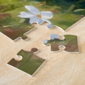Bichon Frise Jasmine-Garten-Kunst Puzzle (Seite)