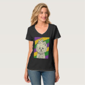 Bichon Frise Jester Mardi Gras Dog Mama oder Vater T-Shirt (Vorderseite Vollansicht)